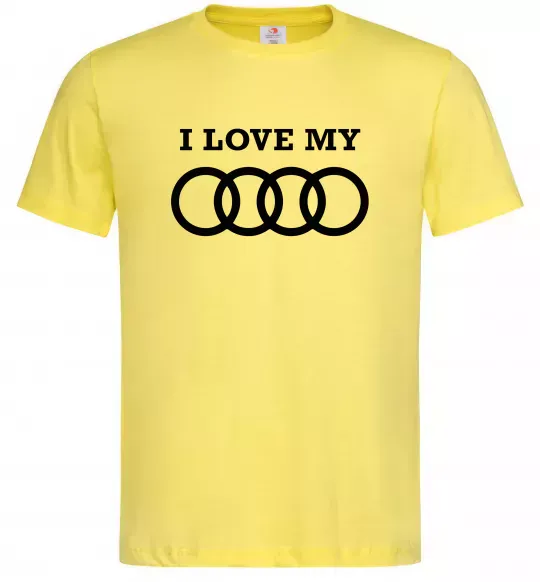 Мужская футболка I love my Audi Лимонный фото