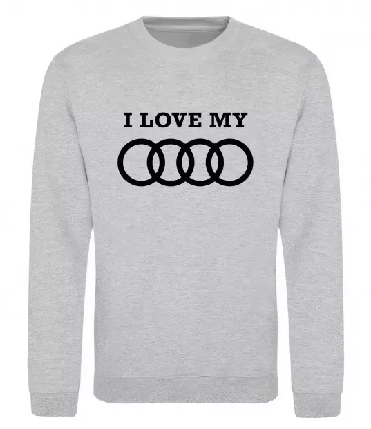 Світшот I love my Audi Сірий меланж фото