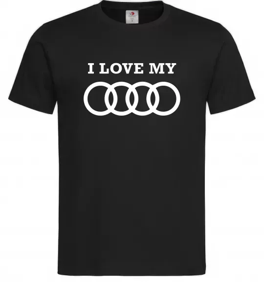 Мужская футболка I love my Audi Черный фото