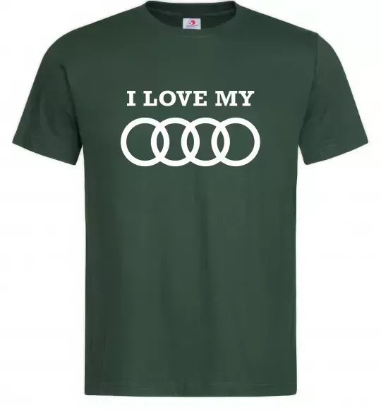 Мужская футболка I love my Audi Темно-зеленый фото