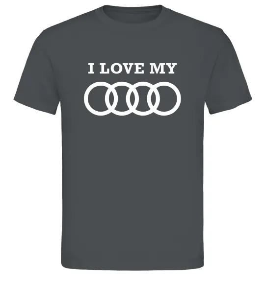 Мужская футболка I love my Audi Графит фото