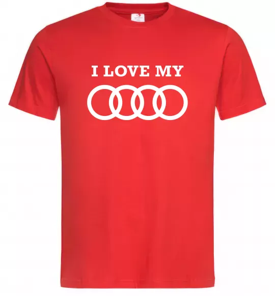 Мужская футболка I love my Audi Красный фото