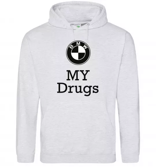 Женская толстовка (худи) BMW Серый меланж фото