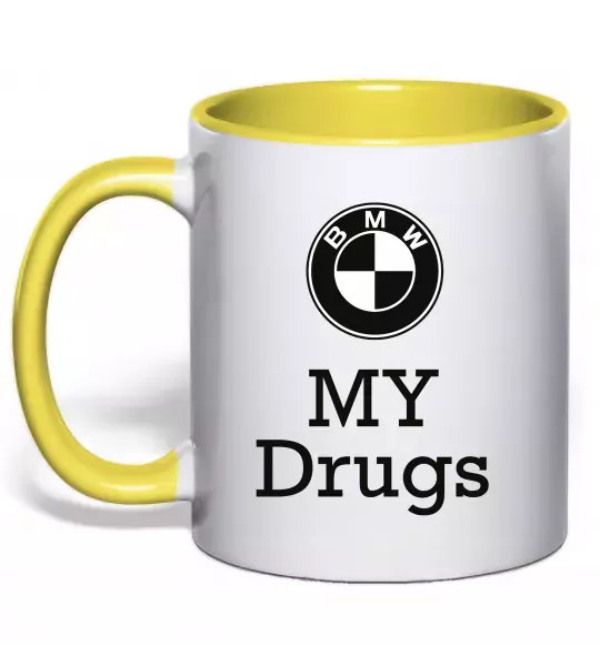 Чашка з кольоровою ручкою BMW Сонячно жовтий фото