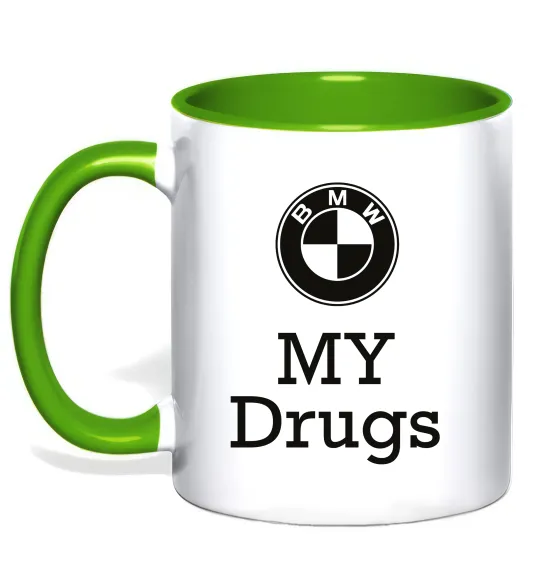 Чашка з кольоровою ручкою BMW Лаймовий фото