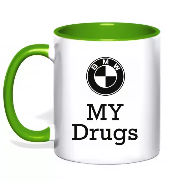 Чашка з кольоровою ручкою BMW Зелений фото