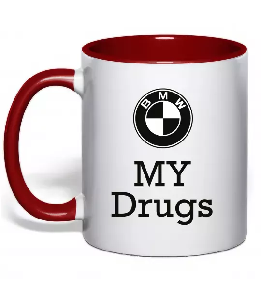 Чашка з кольоровою ручкою BMW Червоний фото