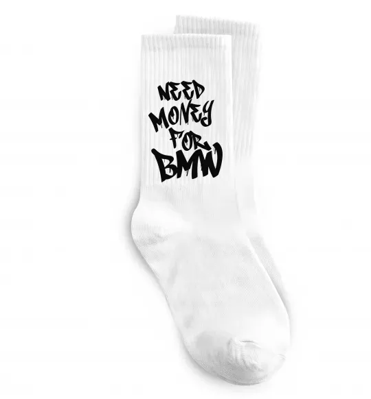 Носки Need money for BMW Белый фото