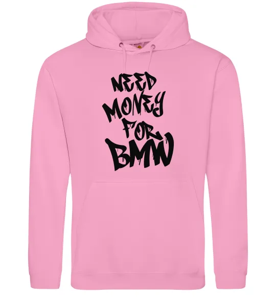 Мужская толстовка (худи) Need money for BMW Розовый фото