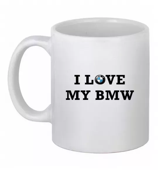 Чашка керамічна I love my BMW Білий фото