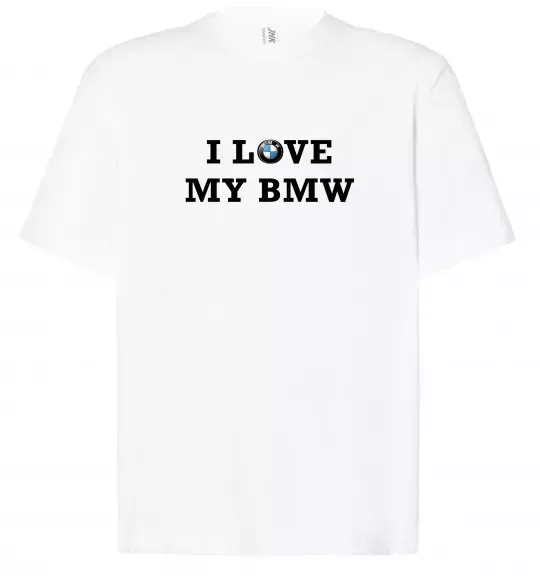 Футболка Оверсайз I love my BMW Белый фото