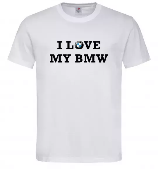 Мужская футболка I love my BMW Белый фото