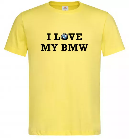 Мужская футболка I love my BMW Лимонный фото