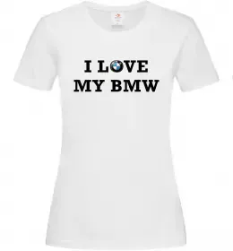 Женская футболка I love my BMW Белый фото