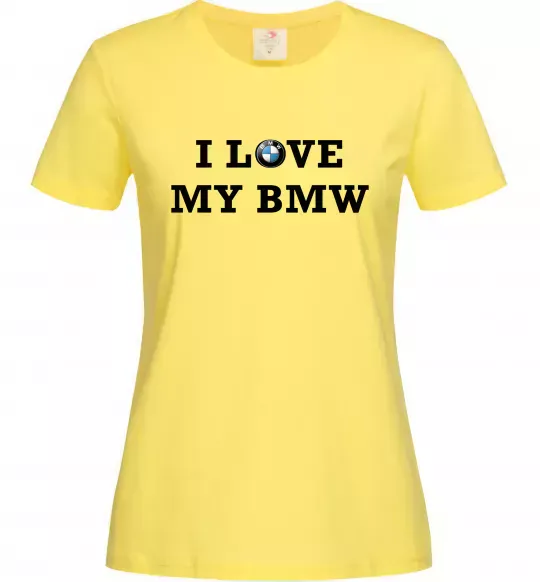 Женская футболка I love my BMW Лимонный фото