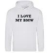 Мужская толстовка (худи) I love my BMW Серый меланж фото
