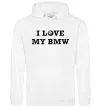 Жіноча толстовка (худі) I love my BMW Білий Жіноча толстовка (худі) I love my BMW Білий фото