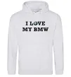 Жіноча толстовка (худі) I love my BMW Сірий меланж Жіноча толстовка (худі) I love my BMW Сірий меланж фото