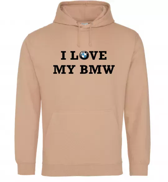 Жіноча толстовка (худі) I love my BMW Пісочний фото