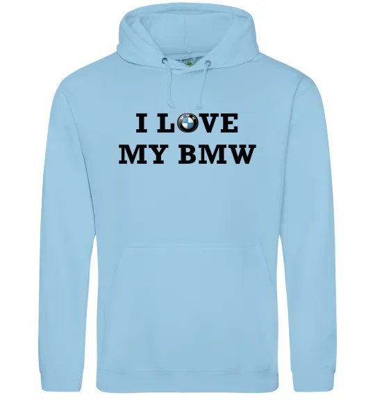 Жіноча толстовка (худі) I love my BMW Блакитний фото