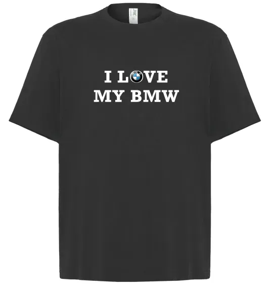 Футболка Оверсайз I love my BMW Черный фото