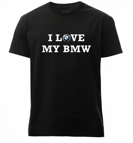 Чоловіча преміум футболка I love my BMW Чорний фото