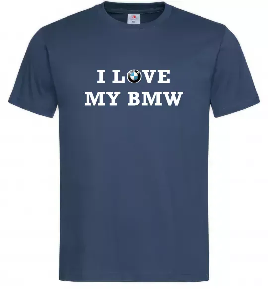 Мужская футболка I love my BMW Темно-синий фото