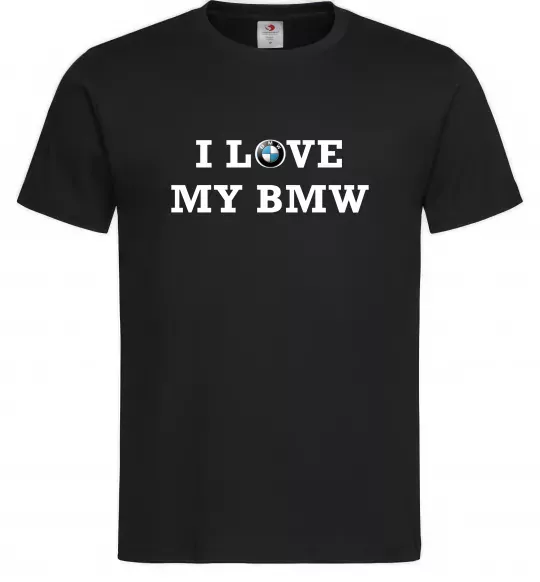 Мужская футболка I love my BMW Черный фото
