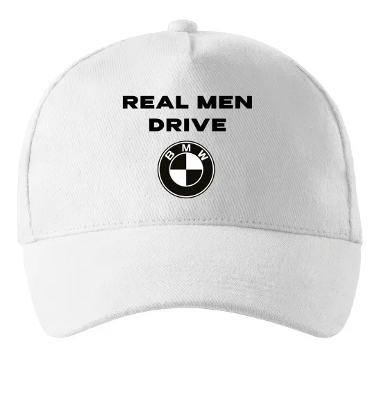 Кепка Real men drive BMW Білий фото