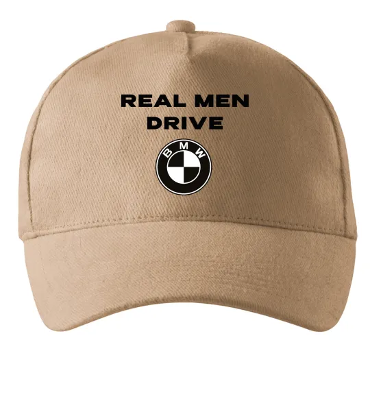 Кепка Real men drive BMW Пісочний фото