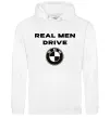 Чоловіча толстовка (худі) Real men drive BMW Білий Чоловіча толстовка (худі) Real men drive BMW Білий фото