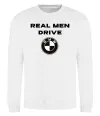 Світшот Real men drive BMW Білий фото