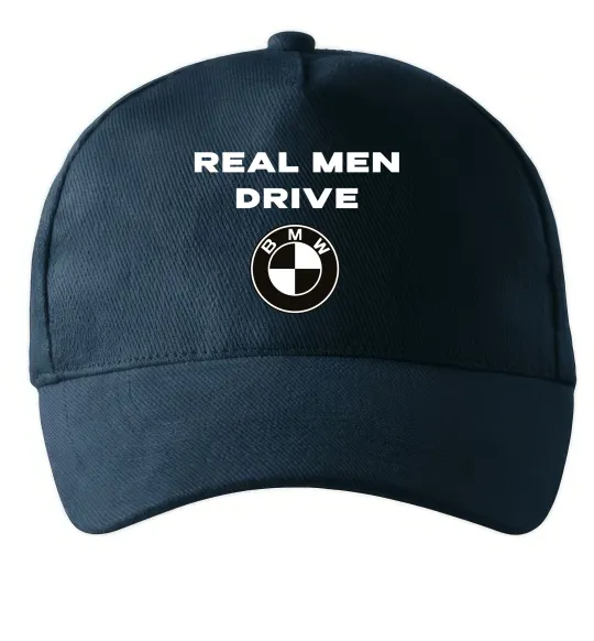 Кепка Real men drive BMW Темно-синій фото