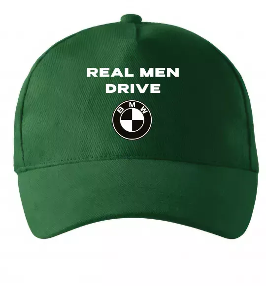 Кепка Real men drive BMW Темно-зелений фото