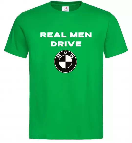 Чоловіча футболка Real men drive BMW Зелений фото