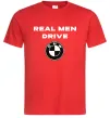 Чоловіча футболка Real men drive BMW Червоний фото