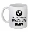 Чашка керамическая You can drive BMW Белый фото
