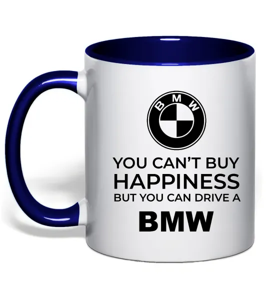 Чашка з кольоровою ручкою You can drive BMW Глибокий темно-синій фото