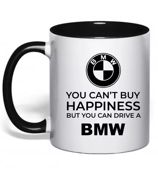 Чашка з кольоровою ручкою You can drive BMW Чорний фото