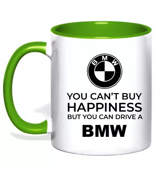 Чашка з кольоровою ручкою You can drive BMW Зелений фото