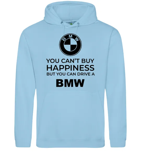 Женская толстовка (худи) You can drive BMW Голубой фото
