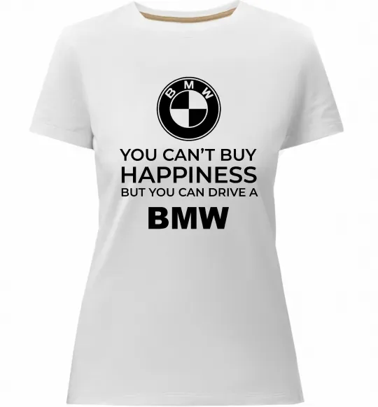 Жіноча преміум футболка You can drive BMW Білий фото