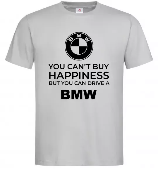 Мужская футболка You can drive BMW Серый фото