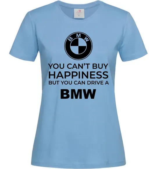 Жіноча футболка You can drive BMW Блакитний фото