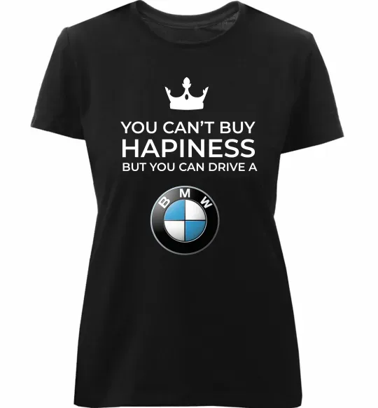 Жіноча преміум футболка You can drive BMW Чорний фото