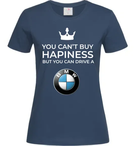 Жіноча футболка You can drive BMW Темно-синій фото