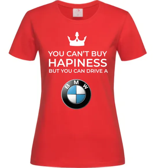 Жіноча футболка You can drive BMW Червоний фото
