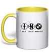 Чашка с цветной ручкой Bad Good Perfect Солнечно желтый фото