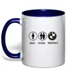 Чашка с цветной ручкой Bad Good Perfect Глубокий темно-синий фото