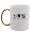 Чашка с цветной ручкой Bad Good Perfect Золото фото